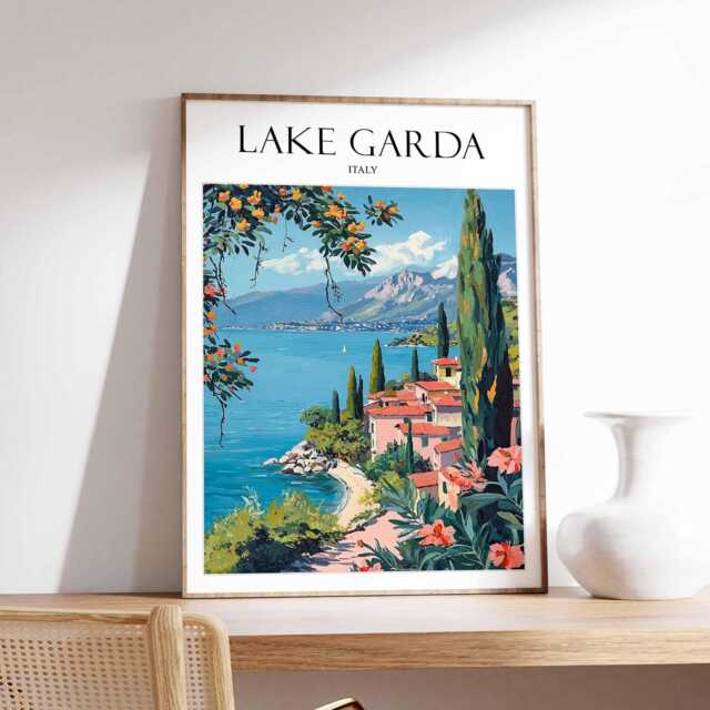 Lake Garda Travel Poster Italian Wall Art Print - image 1