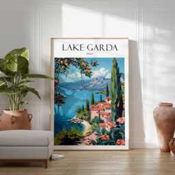 Lake Garda Travel Poster Italian Wall Art Print - thumbnail 2