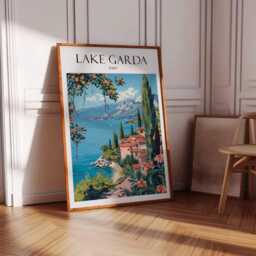 Lake Garda Travel Poster Italian Wall Art Print - thumbnail 3