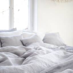 Light Gray Linen Duvet Cover, Natural, Breathable Bedding - thumbnail 3