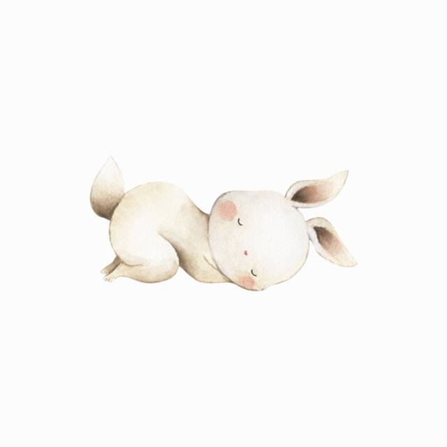 Sleepy Bunny Fabric Wall Sticker - Removable & Reusable - image 1