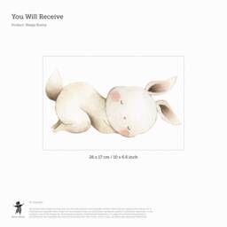 Sleepy Bunny Fabric Wall Sticker - Removable & Reusable - thumbnail 3