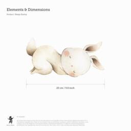 Sleepy Bunny Fabric Wall Sticker - Removable & Reusable - thumbnail 2