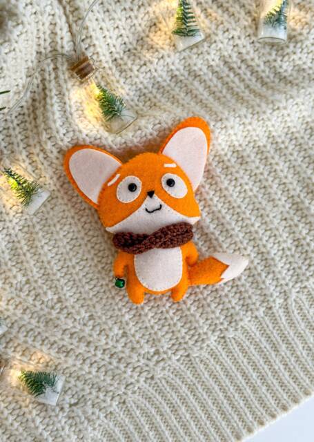 Felted Fox Ornament, Christmas Tree Ornaments Ornaments, Baby First Gifts, Decor - image 1