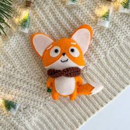 Felted Fox Ornament, Christmas Tree Ornaments Ornaments, Baby First Gifts, Decor - thumbnail 2