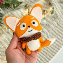 Felted Fox Ornament, Christmas Tree Ornaments Ornaments, Baby First Gifts, Decor - thumbnail 3