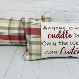 Anyone Can Cuddle But Only The Welsh Cwtch-Wool Touch Fabric Panel Square Cushion - thumbnail 2
