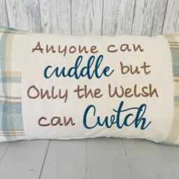 Anyone Can Cuddle But Only The Welsh Cwtch-Wool Touch Fabric Panel Square Cushion - thumbnail 4
