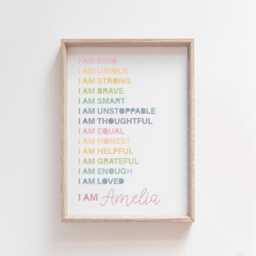 Girls Affirmation Print, Bedroom Decor, Motivational Prints, Positive Wall Art, Inspirational, Teenager Bedroom, Loved, Nursery Print - thumbnail 2