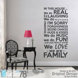 Family Rules Vinyl Wall Decal - Subway Art Style - thumbnail 2