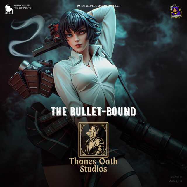 The Bullet-Bound - Demonic Huntress Gothic Action Fantasy Lady Resin Figure 16K - image 1