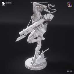 The Bullet-Bound - Demonic Huntress Gothic Action Fantasy Lady Resin Figure 16K - thumbnail 4
