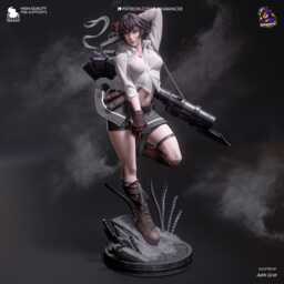 The Bullet-Bound - Demonic Huntress Gothic Action Fantasy Lady Resin Figure 16K - thumbnail 3