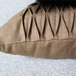 Decorative Linen Pillow Cover, Brown Sofa Cushion Eco-Friendly Home Decor - thumbnail 3