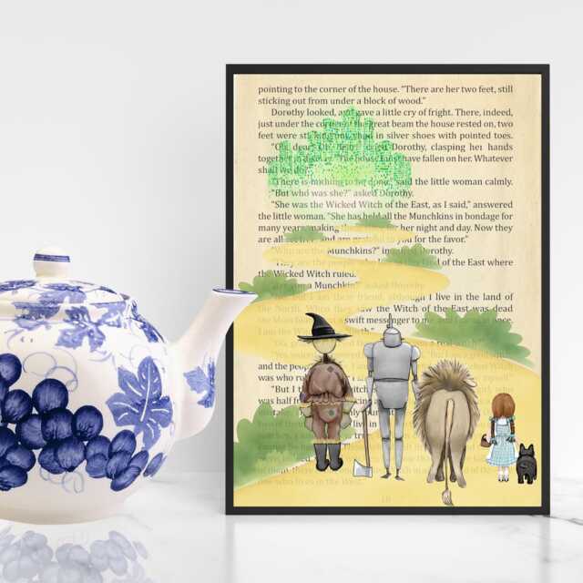 The Wonderful Wizard Of Oz Inspired A4 Print, Book Art, Nursery Wall Decor, Literature Poster - image 1