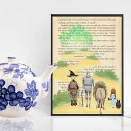 The Wonderful Wizard Of Oz Inspired A4 Print, Book Art, Nursery Wall Decor, Literature Poster - thumbnail 1