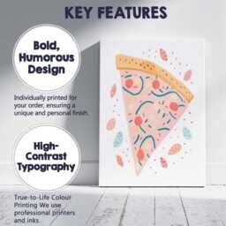 Pastel Pepperoni Pizza Slice Illustration Canvas Wall Art Print Decor Picture Ready To Hang - thumbnail 2