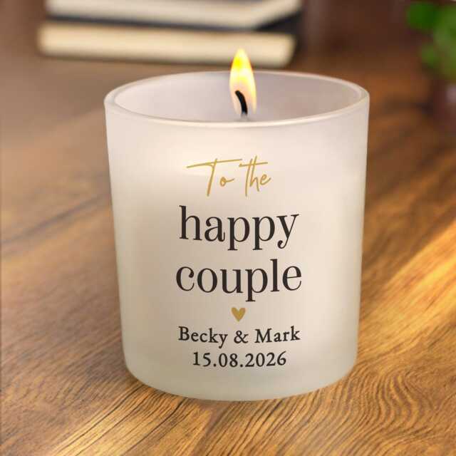 Personalised Black & Gold Free Text Frosted Candle - image 1