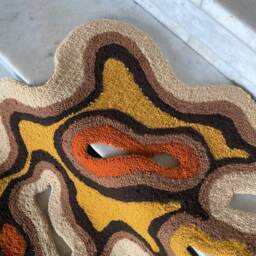 Abstract Shape Rug, Modern Pastel Bedroom Aesthetic Cute Living Room Floor Mat, Custom Tufted Rug - thumbnail 4