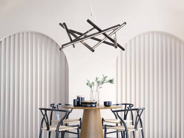 Handmade Wooden Chandelier For Modern Dining Rooms - Chandelier Simplicity Loft Dinning Room Wood Lighting - image 1