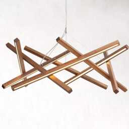 Handmade Wooden Chandelier For Modern Dining Rooms - Chandelier Simplicity Loft Dinning Room Wood Lighting - thumbnail 4