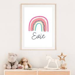 Personalised Rainbow Print, Girls Bedroom Decor, Nursery Name Prints, Wall Art, Playroom - thumbnail 2
