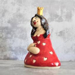 Princess Sculpture, Ceramic Figurine, Fine Art Ceramics, Unique Clay Red - thumbnail 4