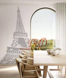 Eiffel Tower Wall Decals City Decal, Children's Room Paris Decor, Seine River Art, Building, Home Decor Sticker - thumbnail 1