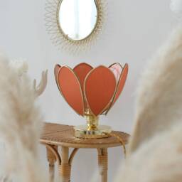 Flower Table Lamp - Ocher & Gold - thumbnail 3