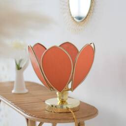 Flower Table Lamp - Ocher & Gold - thumbnail 4
