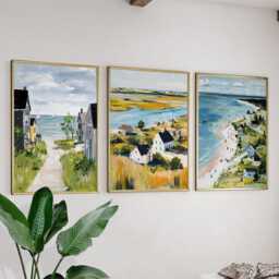 Cape Cod Massachusetts Poster Set Of 3 Travel Wall Art Usa Coastal Landscape Print, Vintage Minimalist Style - thumbnail 3