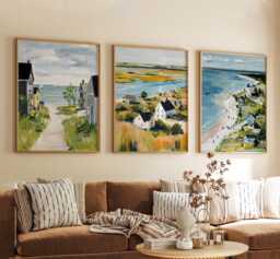 Cape Cod Massachusetts Poster Set Of 3 Travel Wall Art Usa Coastal Landscape Print, Vintage Minimalist Style - thumbnail 1