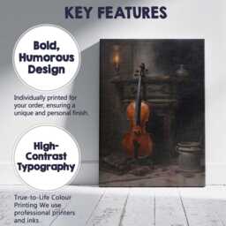 Moody Violin Still Life Candlelit Interior Canvas Wall Art Print Decor Picture Ready To Hang - thumbnail 2