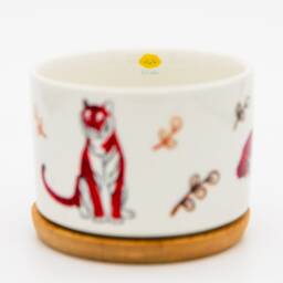 Year Of The Tiger Ceramic Succulent Planter With Bamboo Tray - 3.15'' - thumbnail 4