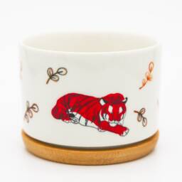 Year Of The Tiger Ceramic Succulent Planter With Bamboo Tray - 3.15'' - thumbnail 2