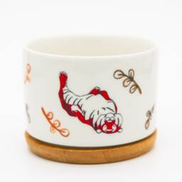 Year Of The Tiger Ceramic Succulent Planter With Bamboo Tray - 3.15'' - thumbnail 3