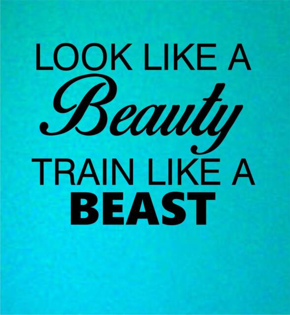 Look Like A Beauty Train Beast Quote Vinyl Wall Decal Sticker Art Decor Bedroom Design Mural Fitness Gym Work Out Motivation - image 1