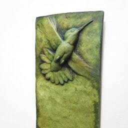Ruby-Throated Hummingbird in Flight Wall Sculpture - thumbnail 4