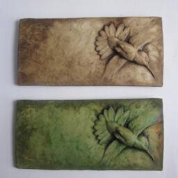Ruby-Throated Hummingbird in Flight Wall Sculpture - thumbnail 2