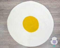Round Felted Egg Design Sheet Rug - Handmade Decor Dining & Living Room & Wool Welcome Mat Near Door - thumbnail 1