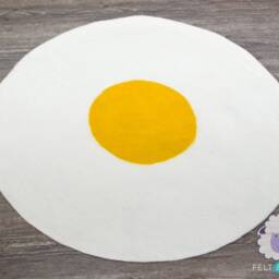 Round Felted Egg Design Sheet Rug - Handmade Decor Dining & Living Room & Wool Welcome Mat Near Door - thumbnail 2
