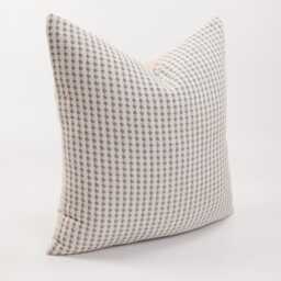 Gray Blue Linen Blend Throw Pillow Cover, Farmhouse Cushion - thumbnail 3