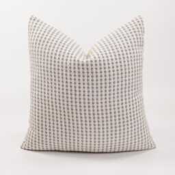 Gray Blue Linen Blend Throw Pillow Cover, Farmhouse Cushion