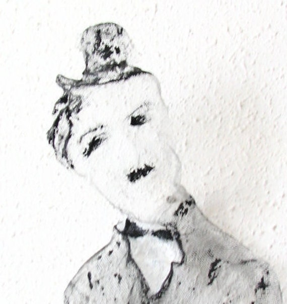 Charlie Chaplin Metal Wire Mesh Figurine Living Room Decor Ooak - image 1