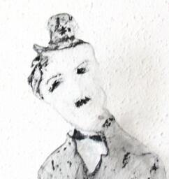 Charlie Chaplin Metal Wire Mesh Figurine Living Room Decor Ooak - thumbnail 1