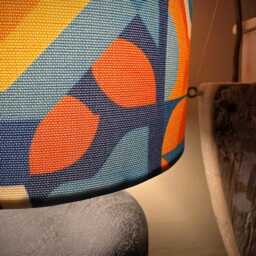 Blue Orange Geometric Pattern Lampshade Table Floor Lamp/Ceiling Pendant Small Medium Large 15cm 20cm 25cm 30cm 35cm 40cm Drum Light Shade - thumbnail 4