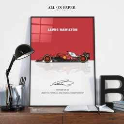 Lewis Hamilton Ferrari F1 Art Print - Hand Drawn Formula 1 Racing Wall D??cor - thumbnail 1