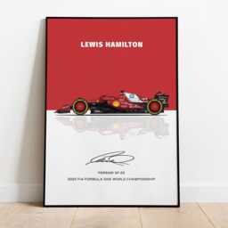 Lewis Hamilton Ferrari F1 Art Print - Hand Drawn Formula 1 Racing Wall D??cor - thumbnail 3