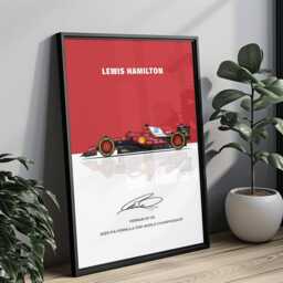 Lewis Hamilton Ferrari F1 Art Print - Hand Drawn Formula 1 Racing Wall D??cor - thumbnail 2