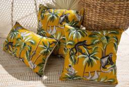 Sloth Pillow Cover, Yellow Cushion Mustard Pillow, Cushion, Monkey Jungle Case, Decor, Gift Set - thumbnail 1